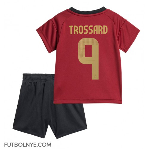 Camiseta Bélgica Leandro Trossard #9 Primera Equipación para niños Eurocopa 2024 manga corta (+ pantalones cortos)